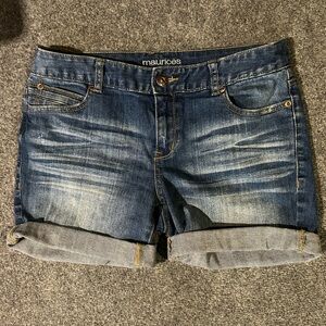 Maurices Dark Blue Jean Shorts 7/8